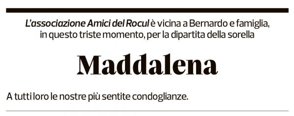 Annuncio funebre Maddalena Bernaschina