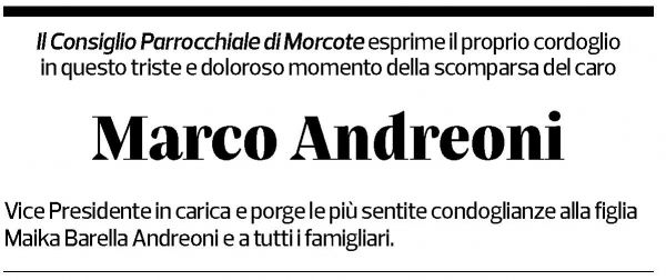 Annuncio funebre Marco Andreoni