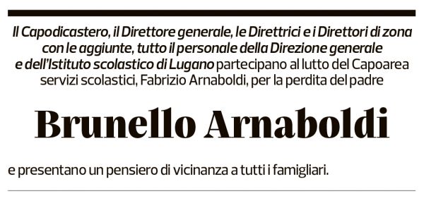 Annuncio funebre Brunello Arnaboldi