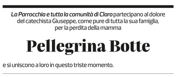 Annuncio funebre Pellegrina Botte