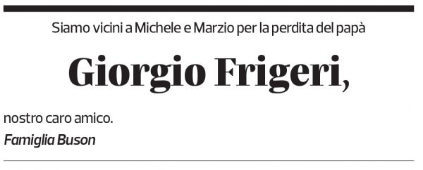 Annuncio funebre Giorgio Frigeri