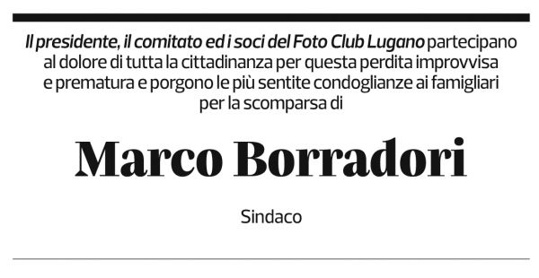 Annuncio funebre Marco Borradori