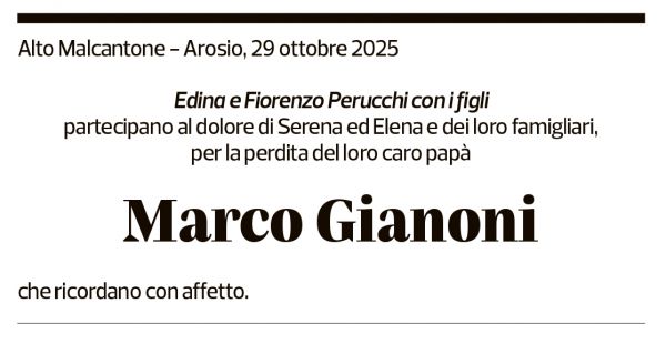 Annuncio funebre Marco Gianoni