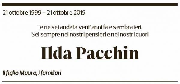 Annuncio funebre Ilda Pacchin
