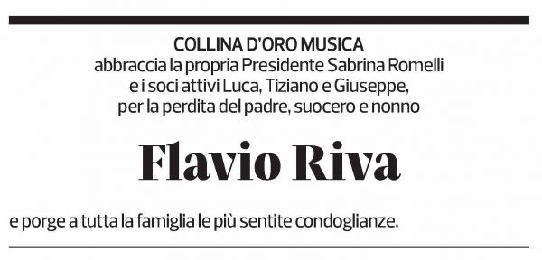 Annuncio funebre Flavio Riva