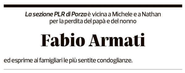 Annuncio funebre Fabio Armati