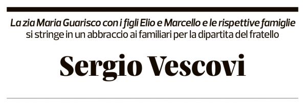 Annuncio funebre Sergio Vescovi