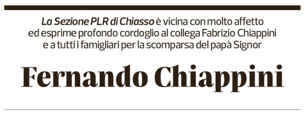 Annuncio funebre Fernando Chiappini