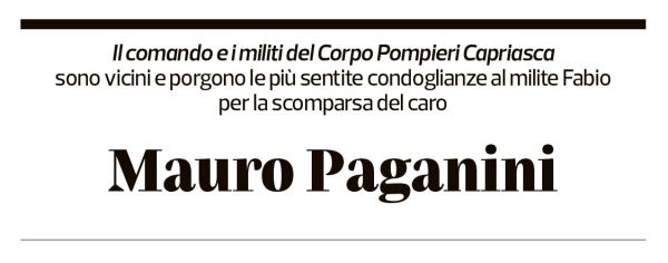 Annuncio funebre Mauro Paganini