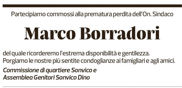 Annuncio funebre Marco Borradori