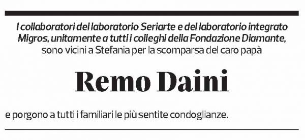 Annuncio funebre Remo Daini