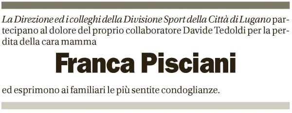 Annuncio funebre Franca Pisciani