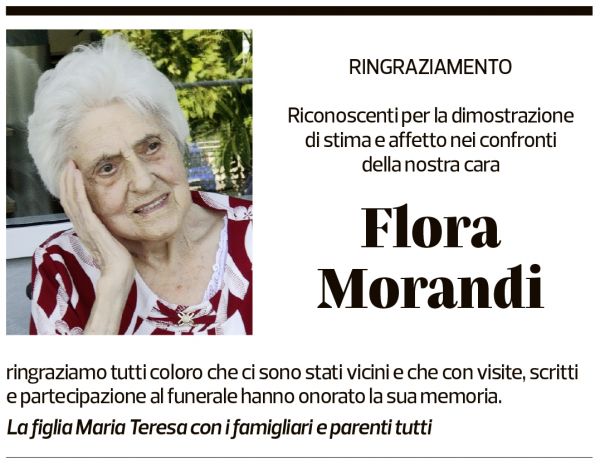 Annuncio funebre Flora Morandi