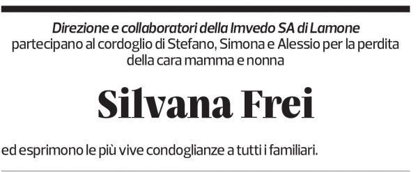 Annuncio funebre Silvana Frei-ciocco