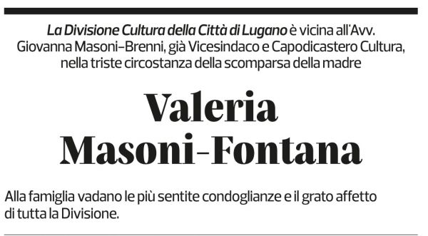 Annuncio funebre Valeria Masoni-fontana