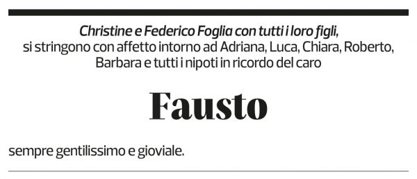 Annuncio funebre Fausto Luisoni