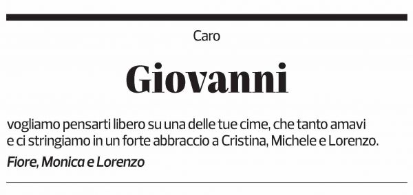 Annuncio funebre Giovanni Balmelli