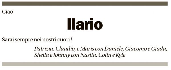 Annuncio funebre Ilario Ballerini