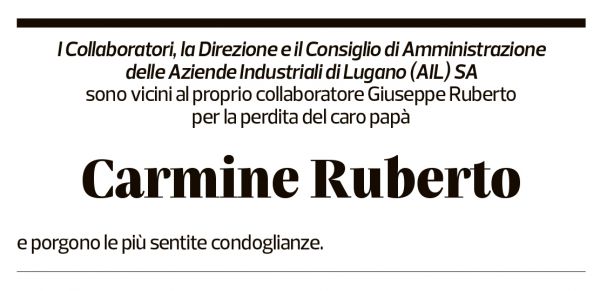 Annuncio funebre Carmine Ruberto
