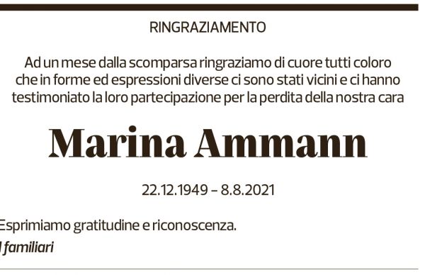 Annuncio funebre Marina Ammann