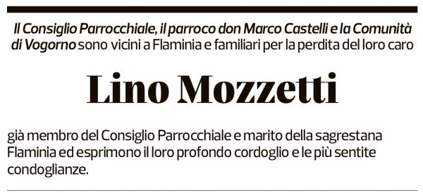 Annuncio funebre Lino Mozzetti