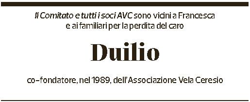 Annuncio funebre Duilio Bonvicini