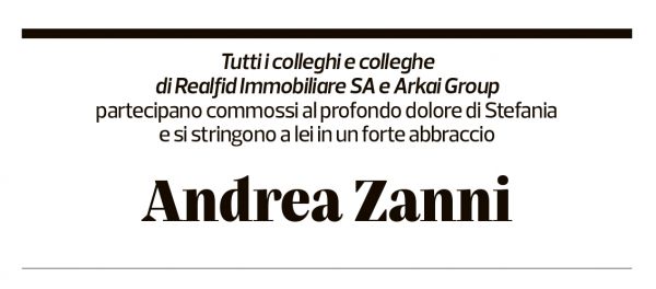 Annuncio funebre Andrea Zanni
