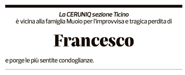 Annuncio funebre Francesco Muoio