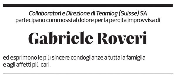 Annuncio funebre Gabriele Roveri