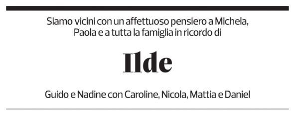 Annuncio funebre Ilde Bernasconi