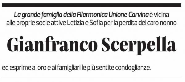 Annuncio funebre Gianfranco Scerpella