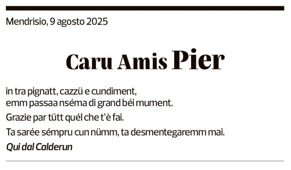 Annuncio funebre Pierangelo Soldati