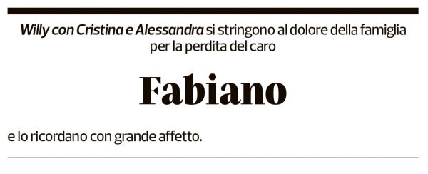 Annuncio funebre Fabiano Pessina