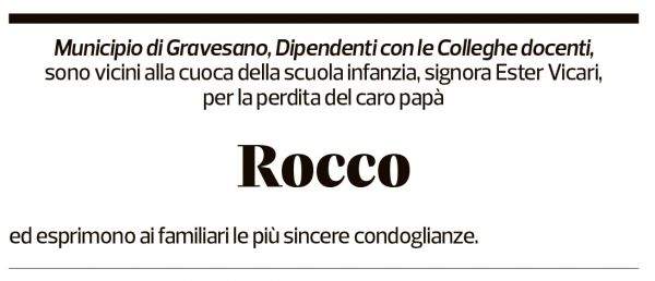 Annuncio funebre Rocco Cito