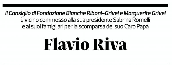 Annuncio funebre Flavio Riva