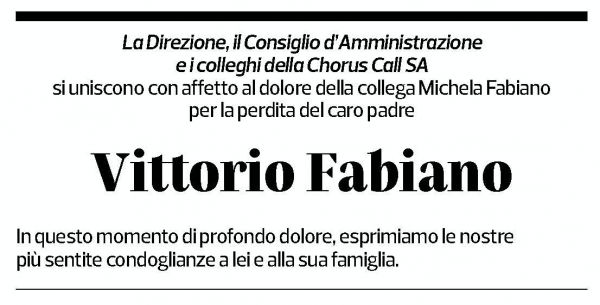 Annuncio funebre Vittorio Fabiano