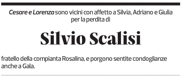 Annuncio funebre Silvio Scalisi