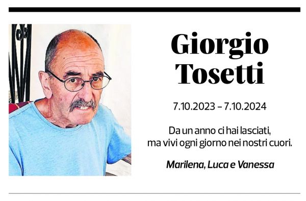 Annuncio funebre Giorgio Tosetti