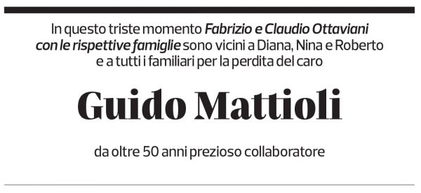 Annuncio funebre Guido Mattioli