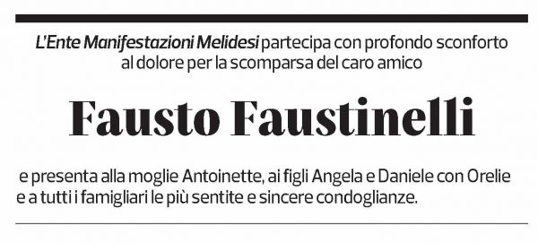 Annuncio funebre Fausto Faustinelli