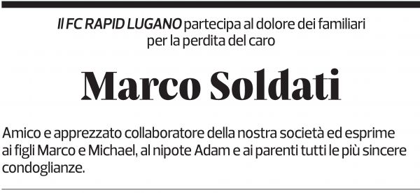 Annuncio funebre Marco Soldati