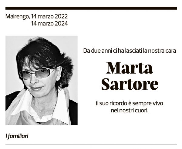 Annuncio funebre Marta Sartore