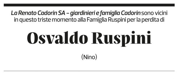 Annuncio funebre Osvaldo Rusponi