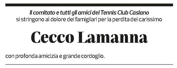 Annuncio funebre Cecco Lamanna
