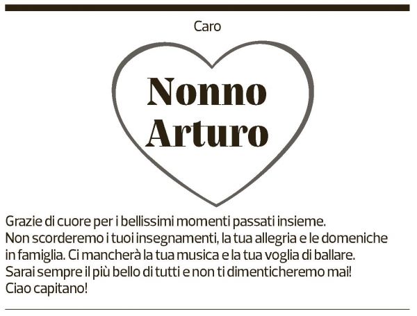 Annuncio funebre Arturo Tabacchi