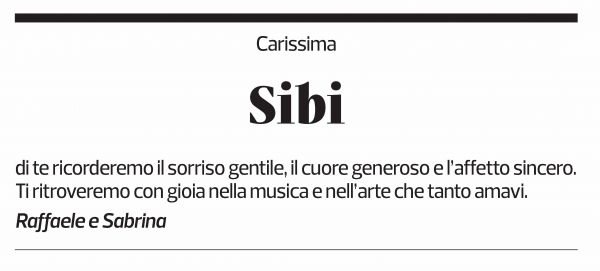 Annuncio funebre Sibilla Cuendet-bornatico