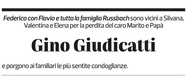 Annuncio funebre Gino Giudicatti