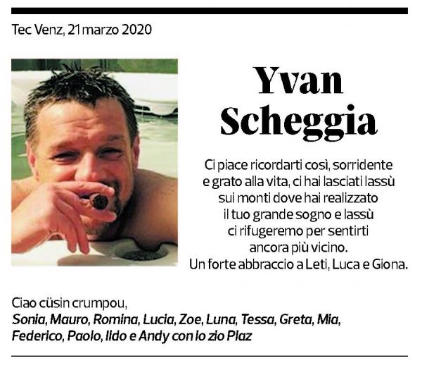 Annuncio funebre Yvan Scheggia