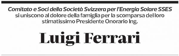 Annuncio funebre Luigi Ferrari