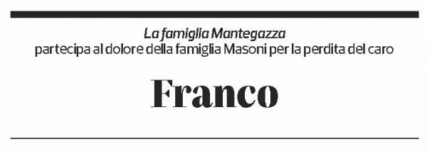 Annuncio funebre Franco Masoni